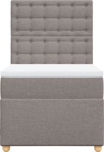 vidaXL vidaXL Łóżko kontynentalne z materacem, taupe, tkanina, 100x200 cm 6