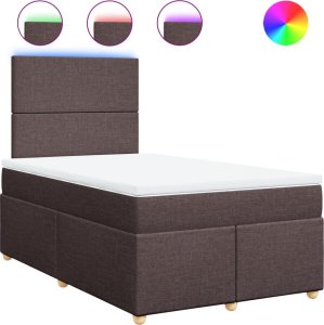 vidaXL vidaXL Łóżko kontynentalne z materacem, brązowe, tkanina, 120x200 cm 2