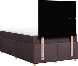 vidaXL vidaXL Łóżko kontynentalne z materacem, brązowe, tkanina, 120x200 cm 8