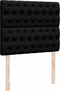 vidaXL vidaXL Łóżko kontynentalne z materacem, czarne, tkanina, 120x200 cm 9