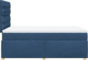 vidaXL vidaXL Łóżko kontynentalne z materacem, niebieskie, tkanina 120x200 cm 7