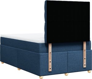 vidaXL vidaXL Łóżko kontynentalne z materacem, niebieskie, tkanina 120x200 cm 8