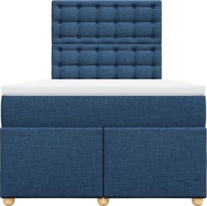 vidaXL vidaXL Łóżko kontynentalne z materacem, niebieskie, tkanina 120x200 cm 6