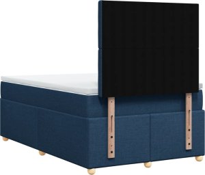 vidaXL vidaXL Łóżko kontynentalne z materacem, niebieskie, tkanina 120x200 cm 8