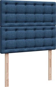 vidaXL vidaXL Łóżko kontynentalne z materacem, niebieskie, tkanina 120x200 cm 9