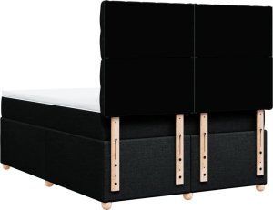 vidaXL vidaXL Łóżko kontynentalne z materacem, czarne, tkanina 140x200 cm 8