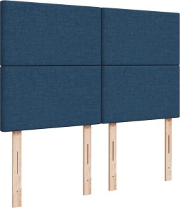 vidaXL vidaXL Łóżko kontynentalne z materacem, niebieskie, tkanina, 160x200cm 9