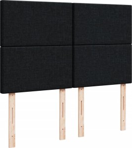 vidaXL vidaXL Łóżko kontynentalne z materacem, czarne, tkanina 160x200 cm 9