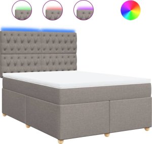 vidaXL vidaXL Łóżko kontynentalne z materacem, taupe, tkanina, 160x200 cm 2