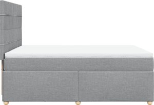 vidaXL vidaXL Łóżko kontynentalne z materacem, jasnoszare, tkanina 160x200 cm 7