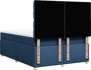 vidaXL vidaXL Łóżko kontynentalne z materacem, niebieskie, tkanina, 160x200cm 8