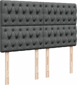 vidaXL vidaXL Łóżko kontynentalne z materacem, ciemnoszara tkanina 160x200 cm 9