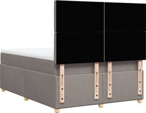 vidaXL vidaXL Łóżko kontynentalne z materacem, taupe, tkanina, 160x200 cm 8