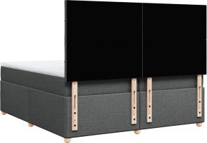 vidaXL vidaXL Łóżko kontynentalne z materacem, ciemnoszara tkanina 200x200 cm 8