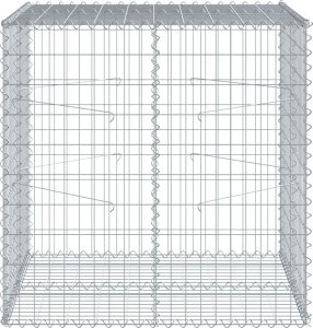 vidaXL vidaXL Kosz gabionowy z pokrywą, 100x100x100 cm, galwanizowane żelazo 3