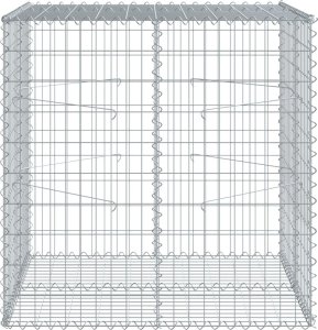 vidaXL vidaXL Kosz gabionowy z pokrywą, 100x100x100 cm, galwanizowane żelazo 4