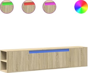 vidaXL vidaXL Ścienna szafka pod TV, z LED, dąb sonoma, 180x31x39,5 cm 2