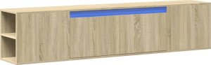 vidaXL vidaXL Ścienna szafka pod TV, z LED, dąb sonoma, 180x31x39,5 cm 3