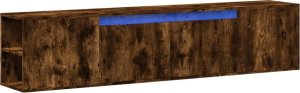 vidaXL vidaXL Ścienna szafka pod TV, z LED, przydymiony dąb, 180x31x39,5 cm 3