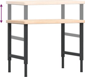 vidaXL vidaXL Stolik roboczy, 100x60x(73-99,5) cm, prostokątny, drewno dębowe 9