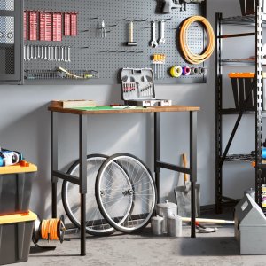 vidaXL vidaXL Stolik roboczy, ciemny brąz, 100x60x(71,5-98) cm, drewno dębowe 3