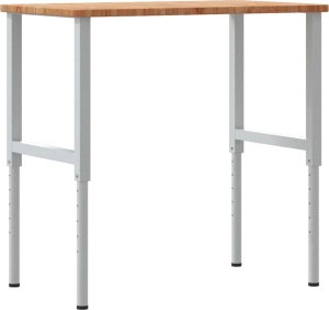 vidaXL vidaXL Stolik roboczy, jasny brąz, 100x60x(71,5-98) cm, drewno dębowe 7