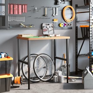 vidaXL vidaXL Stolik roboczy, 100x60x(73-99,5) cm, prostokątny, drewno bukowe 3