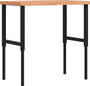 vidaXL vidaXL Stolik roboczy, 100x60x(73-99,5) cm, prostokątny, drewno bukowe 7