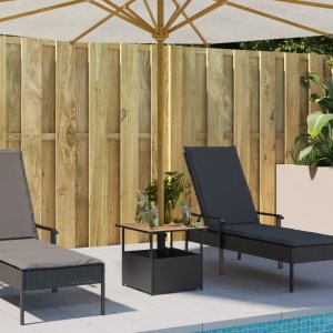 vidaXL vidaXL Stolik ogrodowy z otworem na parasol, czarny, 55x55x46,5 cm 3