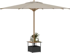vidaXL vidaXL Stolik ogrodowy z otworem na parasol, czarny, 55x55x46,5 cm 4