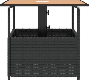 vidaXL vidaXL Stolik ogrodowy z otworem na parasol, czarny, 55x55x46,5 cm 5