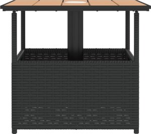 vidaXL vidaXL Stolik ogrodowy z otworem na parasol, czarny, 55x55x46,5 cm 6