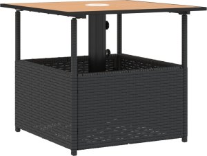 vidaXL vidaXL Stolik ogrodowy z otworem na parasol, czarny, 55x55x46,5 cm 7