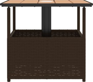 vidaXL vidaXL Stolik ogrodowy z otworem na parasol, brązowy, 55x55x46,5 cm 6