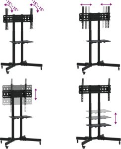 vidaXL vidaXL Stojak na kółkach na TV 32-70'', VESA maks. 600x400 mm, 50 kg 6
