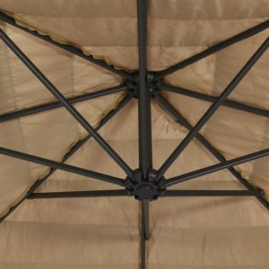 vidaXL vidaXL Parasol ogrodowy na stalowym słupku, brązowy, 324x324x247 cm 7