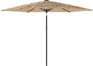 vidaXL vidaXL Parasol ogrodowy z LED, stalowy słupek, brązowy, 288x288x225 cm 2