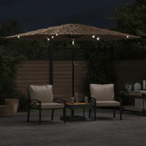 vidaXL vidaXL Parasol ogrodowy z LED, stalowy słupek, brązowy, 288x288x225 cm 3
