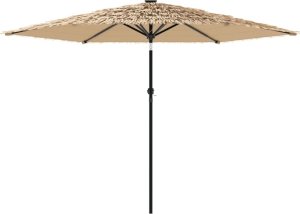 vidaXL vidaXL Parasol ogrodowy z LED, stalowy słupek, brązowy, 288x288x225 cm 5