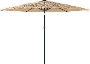 vidaXL vidaXL Parasol ogrodowy z LED, stalowy słupek, brązowy, 288x288x225 cm 6