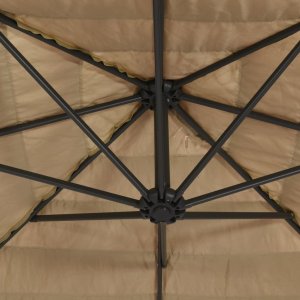 vidaXL vidaXL Parasol ogrodowy z LED, stalowy słupek, brązowy, 288x288x225 cm 10