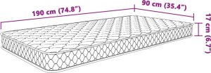 vidaXL vidaXL Materac z pianką memory, biały, 90x190x17 cm 7