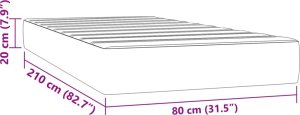 vidaXL vidaXL Materac kieszeniowy, jasnoszary, 80x210x20 cm, aksamit 7