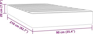 vidaXL vidaXL Materac kieszeniowy, ciemnoniebieski, 90x210x20 cm, aksamit 7