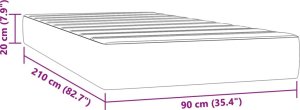 vidaXL vidaXL Materac kieszeniowy, czarny, 90x210x20 cm, aksamit 7