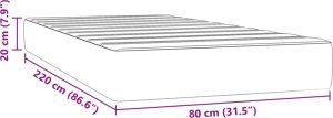 vidaXL vidaXL Materac kieszeniowy, ciemnoniebieski, 80x220x20 cm, aksamit 7