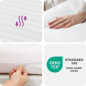 vidaXL vidaXL Materac piankowy, biały 200x210 cm, 7-strefowy, twardość 20 ILD 8