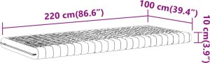 vidaXL vidaXL Materac piankowy, biały, 100x220cm, 7-strefowy, twardość 20 ILD 9