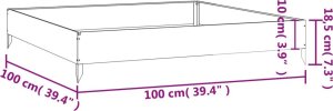 vidaXL vidaXL Podwyższona donica, 100x100x18,5 cm, stal kortenowska 8