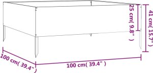 vidaXL vidaXL Podwyższona donica, 100x100x41 cm, stal kortenowska 7